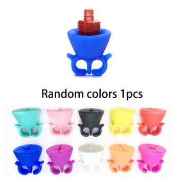 

Silicone Polish Nails Set DIY Rubber Nail Gel Polish Holder Display Varnish Bottle Stand Glue Tilter Feature Random Colors Tools