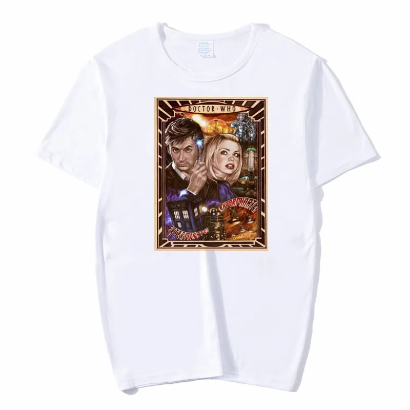 Для женщин сериала "Доктор Кто" Dr. Кто, далеки Exterminate к победе комедий Harajuku футболка унисекс скейтборд футболка Для мужчин одежда для улицы; одежда для - Color: HCP4115A-white
