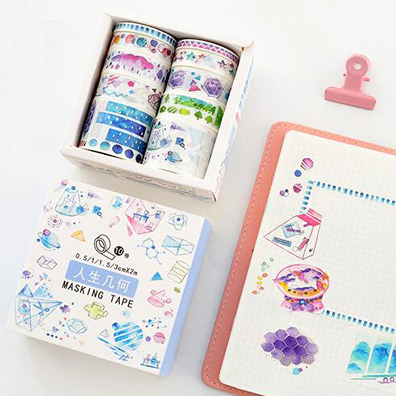 10 шт./компл. мультфильм фольгированные лента Washi японский Бумага DIY планировщик изоляционная лента клейкая наклейки с лентами Декоративные Канцелярские Ленты