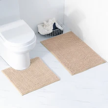2Pcs Microfiber Rugs Floor Mat Carpet Soft Machine Washable Indoor Bathroom Floor Mat Dining Room Bedroom Carpet