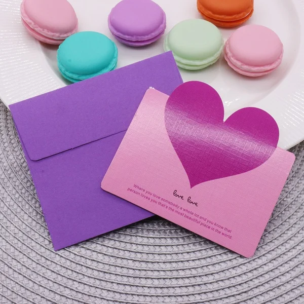 C with envelope 1 шт. мини красивый конверт с карточкой в форме сердца, открытка с надписью для карт, скрапбукинга, подарок, украшения для свадебной вечеринки - Цвет: C with envelope