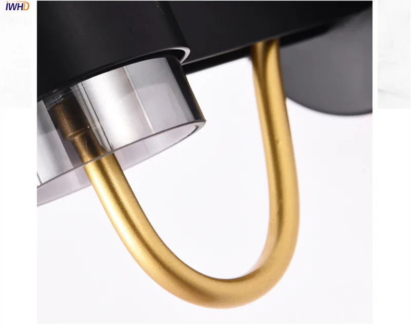 Iron Modern Nordic Wall Lamps Glass Lampshade Wall Lights Creative Wandlamp Bedroom Light Fixtures For Home Decoration Bar Cafe (2)