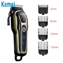 Kemei профессиональная электрическая машинка для стрижки волос домашняя Парикмахерская 4 расческа для волос резак 3c машинка для стрижки волос триммер для бороды Триммер для волос D42