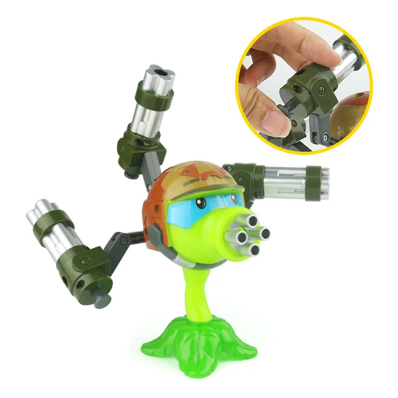 1 шт. интересные растения против зомби Аниме Фигурка модель игрушки 15 см Gatling Pea
