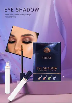 

QIBEST Smoke Tube Eye Shadow 4Pcs/set Metallic Diamond Pearlescent Watery Eyeshadow Liquid Smoke Makeup Cosmetics TSLM2