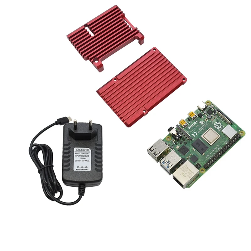 Для Raspberry Pi 4B 2G ram DIY Kit Поддержка 2,4/5,0 GHz wifi Bluetooth 5,0 с алюминиевым ЧПУ сплав защитный красный чехол 5V 3A Po