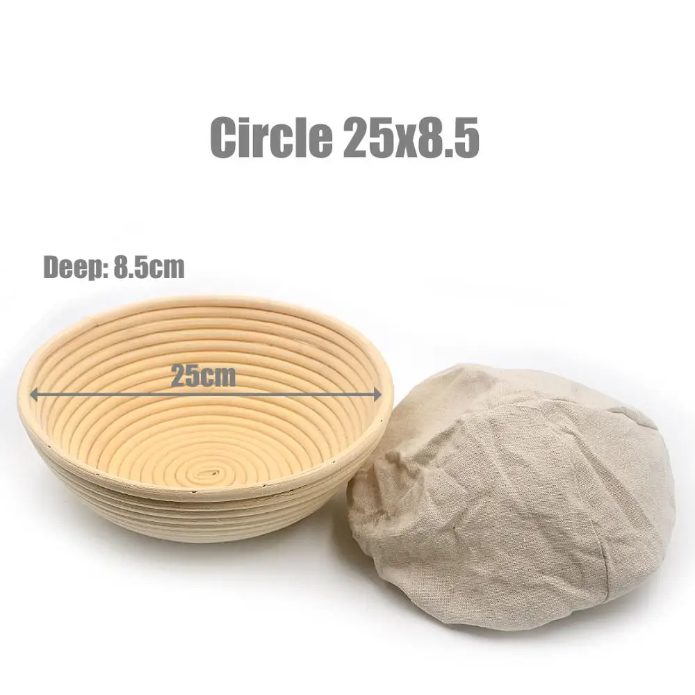 25x8.5 Circle Хлеб Багет Тесто Banneton Brotform доказательство корзины брожения ротанговая плетеная корзина страна различные формы выбрать - Цвет: 25x8.5 Circle
