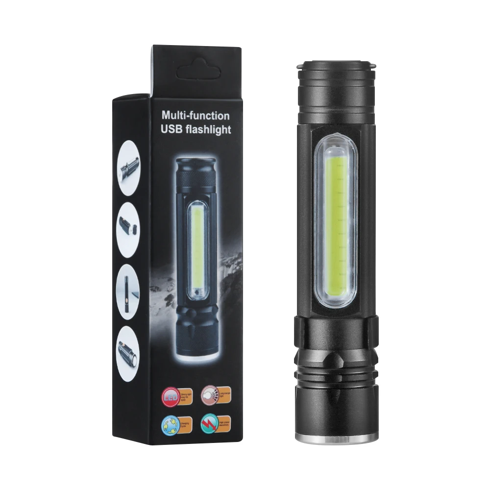 Мини светодиодный фонарь Яркий T6 Супер яркий USB Перезаряжаемый светодиодный COB вспышка светильник фонарь светильник алюминиевый сплав для наружного кемпинга пешего туризма