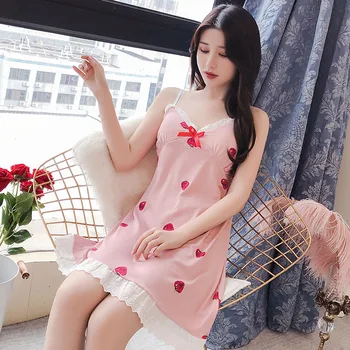 

Lingerie Bolsa Feminina Sleepwear Robe Women Night Sexy Dress Gecelik Femme Vestido De Noite Pijama Babydoll Spaghetti Strap