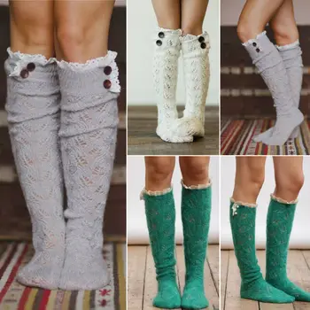 

2019 Newest Fashion Women Winter Warm Leggings Cable Knitted Over Knee Thigh High Long Boot Stockings