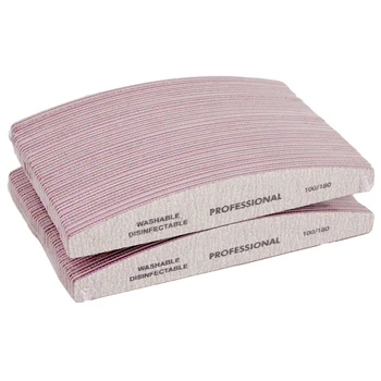 

Wholesale 50Pcs/lot Professional nail files Lime a ongle 100/180 grit Nail Art Sanding Files for Nail Art Salon and UV Gel Tips