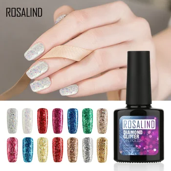 

ROSALIND Gel Polish 10ml Diamond Glitter Gel Nail Polish Lak Top Coat Vernis Semi Permanent Nail Art Gel For Nail Manicure