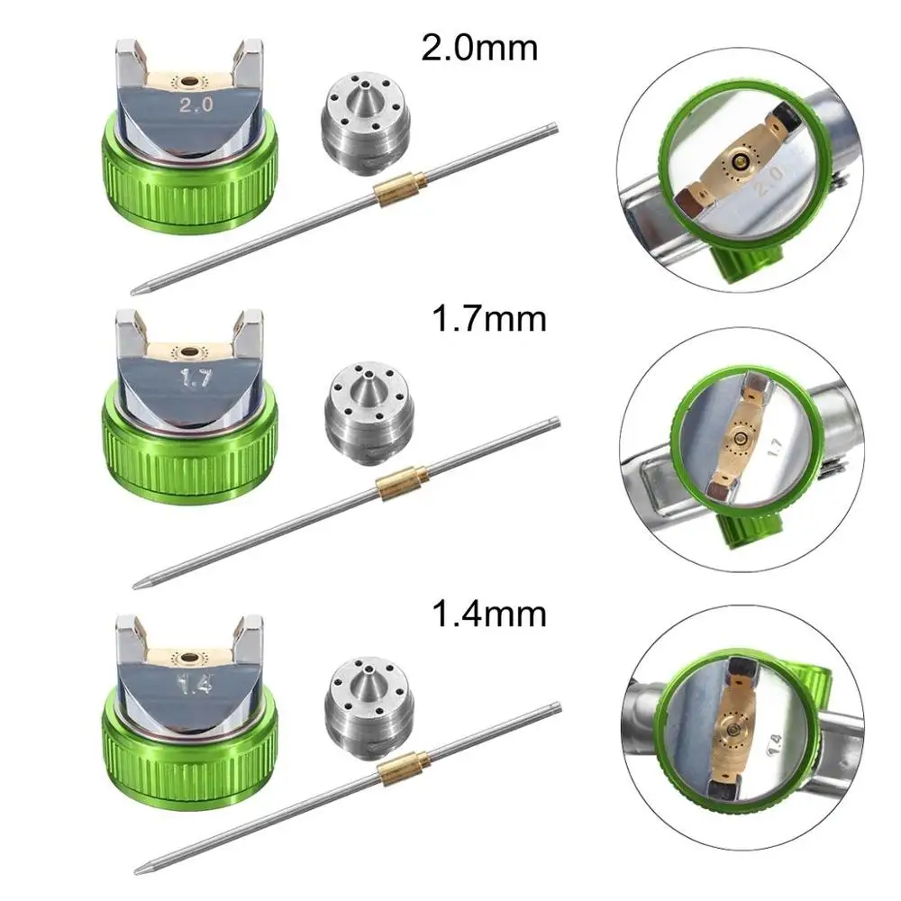 WENXING Pistola a spruzzo professionale HVLP 1.4 / 1.7 / 2.0mm Aerografo a gravità con ugello per verniciatura auto