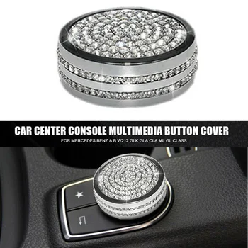 

Metal+Rhinestone Multimedia Button Cover Replacement Accessories Car Auto