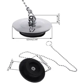 

Bathtub Drain Plug With Chain Sink Basin Water Stopper For Bathroom Kitchen Chrome Plated