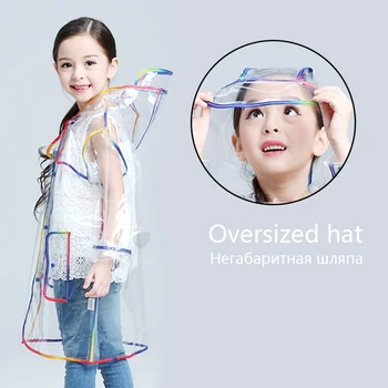 

Transparent Raincoat Boys Rain Coat Hooded Outdoors Clear Waterproof Kids Girls Toddler Children's Raincoats Rainwear