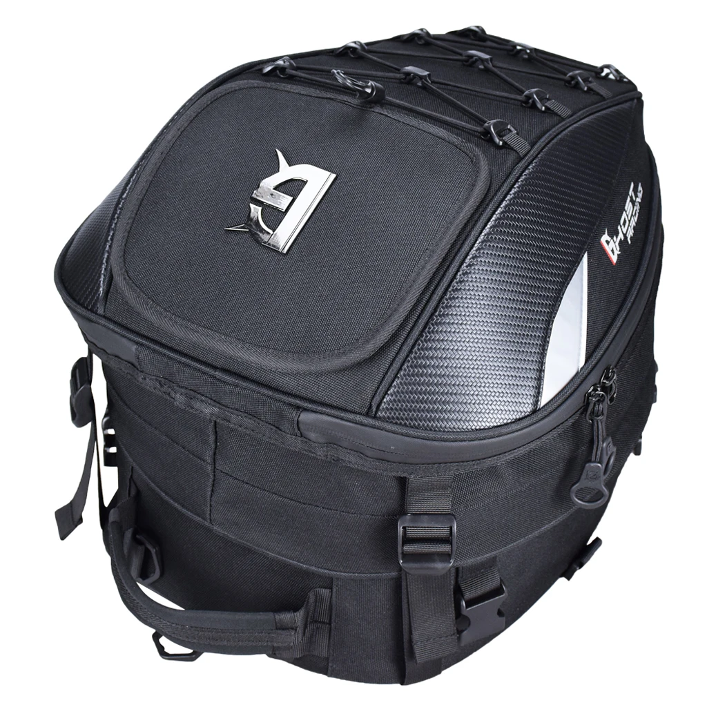 Спортивная сумка-рюкзак на плечо черного цвета для езды на мотоцикле