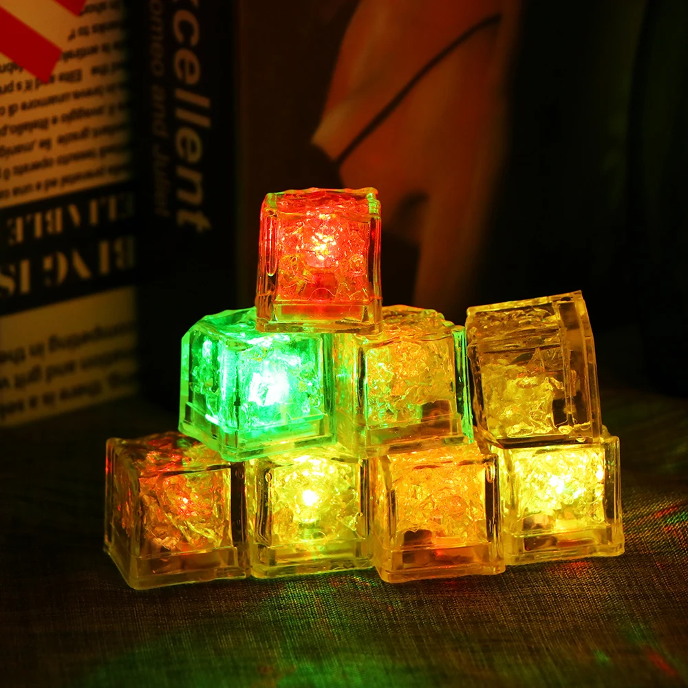 12 шт. светодиодный кубики льда NeonParty DIY Красочный Flash Prop световой светильник свадебный фестиваль Декор Рождественский бар декоративный бокал для вина
