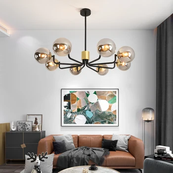 

Nordic LED Chandeliers for Living Room Art Decor Magic Bean Pendant Light for Kitchen Bedroom Industrial Lighting lampadario