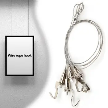 

Adjustable Hanger Hooks bullet shape stainless steel wire Professional Art Gallery Display Hanging System Accessories 4pcs