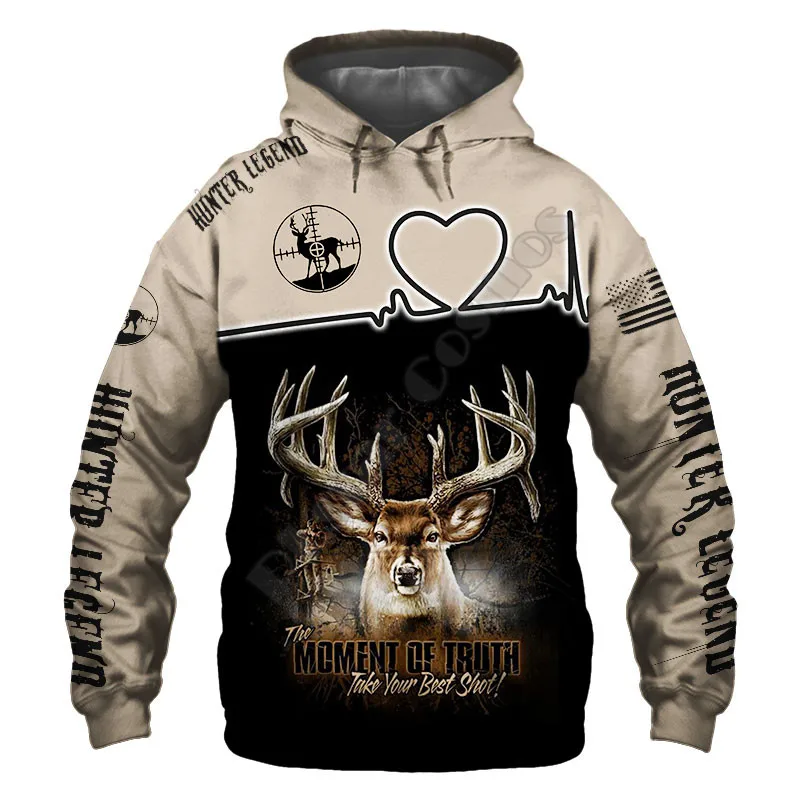 

PLstar Cosmos 3D Printed Hoodies Hunting Deer Harajuku Streetwear women for men Zipper Hoodies/Sweatshirt/Jacket