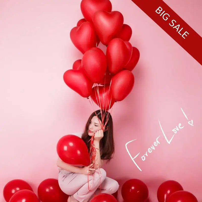 

Birthday Balloons 10pcs 13.12inch Pomegranate Red Wedding Anniversary Heart Shaped Scene Decorations Balloon DIY Party Supplies
