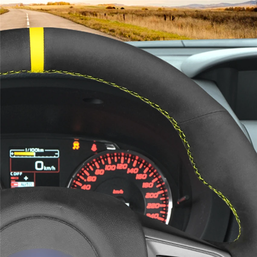 MEWANT черный замшевый мягкий чехол рулевого колеса автомобиля ручной работы для