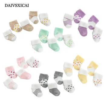 

Daivsxicai Winter Socks Baby Stripe Warm Cotton Socks For Children Comfortable Breathable Kids Tube Socks 5pairs/lot