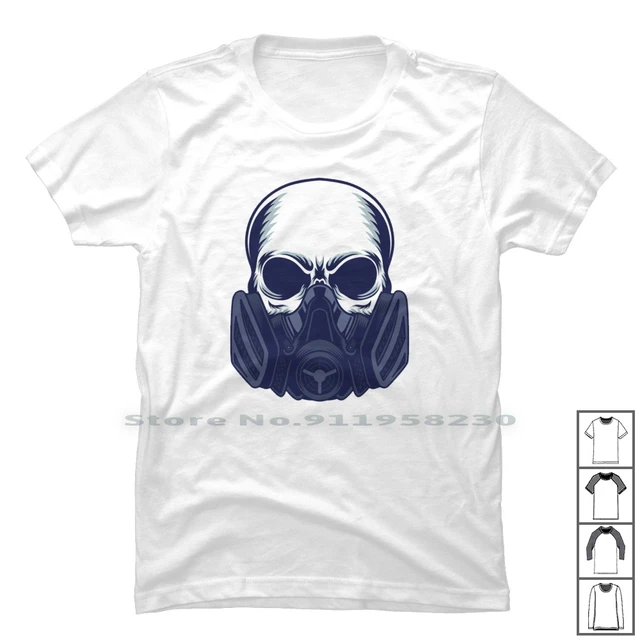 T Shirt 100% Cotton Gas Mask Cartoon Skull Movie Comic Tage Mask Game Gas Ask Ny - T-shirts - AliExpress