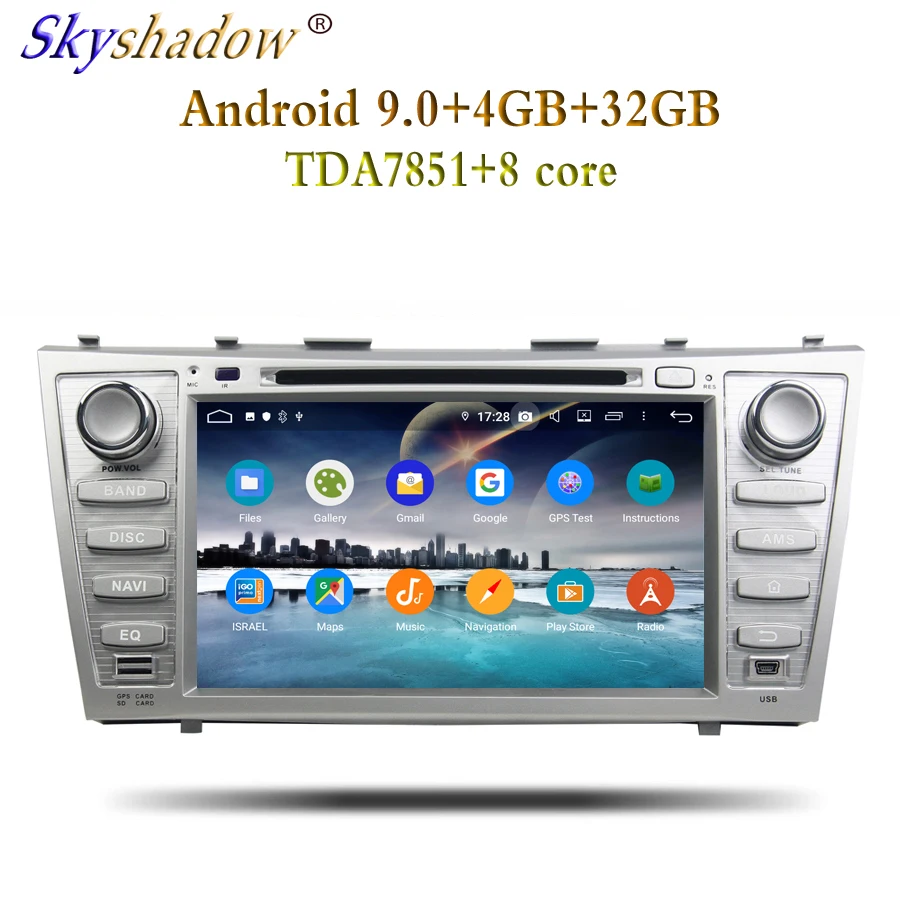 DSP ips Android 9,0 4GB+ 32GB Восьмиядерный для Toyota CAMRY 2007-2011 Автомобильный dvd-плеер Wifi 4G данные беспроводного обмена радио gps ГЛОНАСС карта
