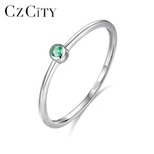 CZCITY небольшой чистый 925 стерлингового серебра кольца для женщин