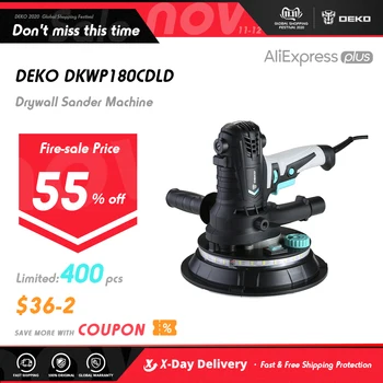 

DEKO DKWP180CDLD 900W Drywall Sander with LED Light and Dust Clooect Bag