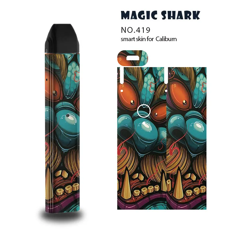 Magic Shark Dragon Monster Alien китайская пленка 2.5D ПВХ наклейка чехол для Uwell Caliburn Kit 417
