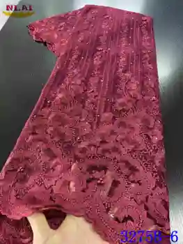 

NIAI African Lace Fabric 2020 High Quality Nigerian Lace Fabrics Dubai Tulle French Lace Material Fabric With Stones XY3275B-6