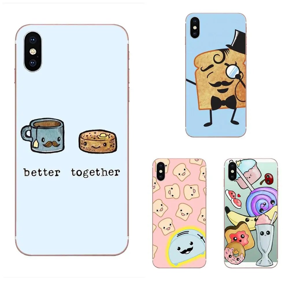 Soft Cases For Samsung Galaxy Note 5 8 9 S3 S4 S5 S6 S7 S8 S9 S10 5G mini Edge Plus Lite Funny Cute Food Toast Pattern | Мобильные