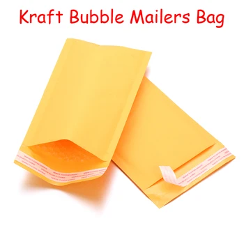 

5PCS Waterproof Self Adhesive Courier Storage Bags Kraft Bubble Mailers Padded Envelopes Shipping Envelope Bag