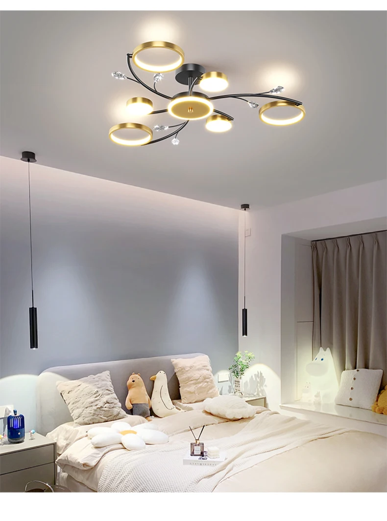 New Modern LED Chandeliers For Bedroom Living Hall Dining StudyRoom Lustre Indoor Lighting Chandelier Crystal Lamp droppshipping wayfair chandeliers