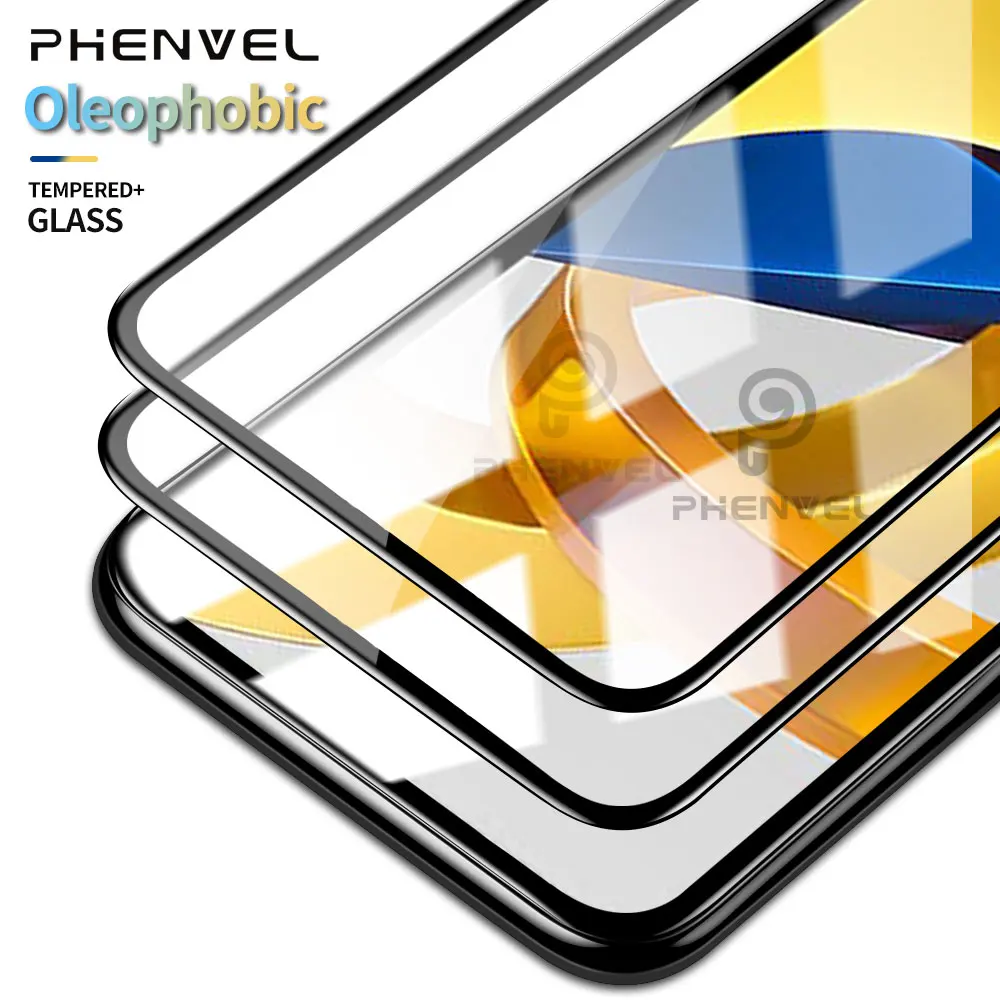 2pcs M4 Pro 5G Glass Anti Explosion Tempered Glass Screen Protector For Poco M4 Pro Full Cover Protective Glass for oppo r17 rx17 pro neo r15 pro r15x anti blue matte frosted tempered glass screen protector full cover protective glass