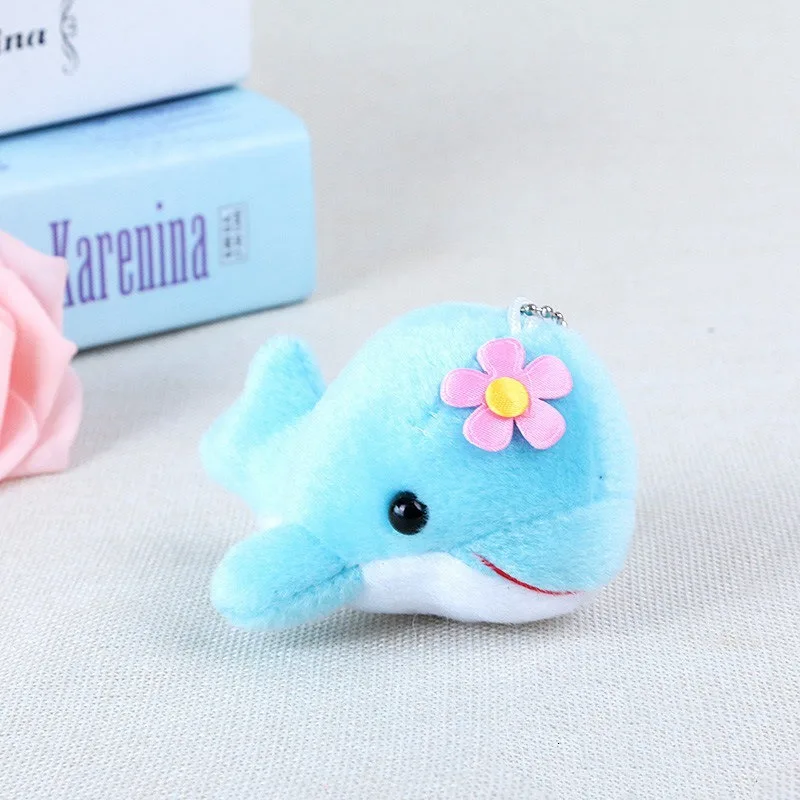 Speedline 13cm 5 Colors Cute Key Chain Gift Dolphin Plush Toy Small Soft Mini Plush Christmas Gifts For Kids Home Decoration