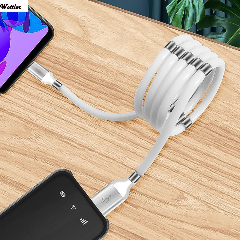 Магнитный кабель для передачи данных Magic Rope Android IOS Тип C Micro USB магнитное зарядное