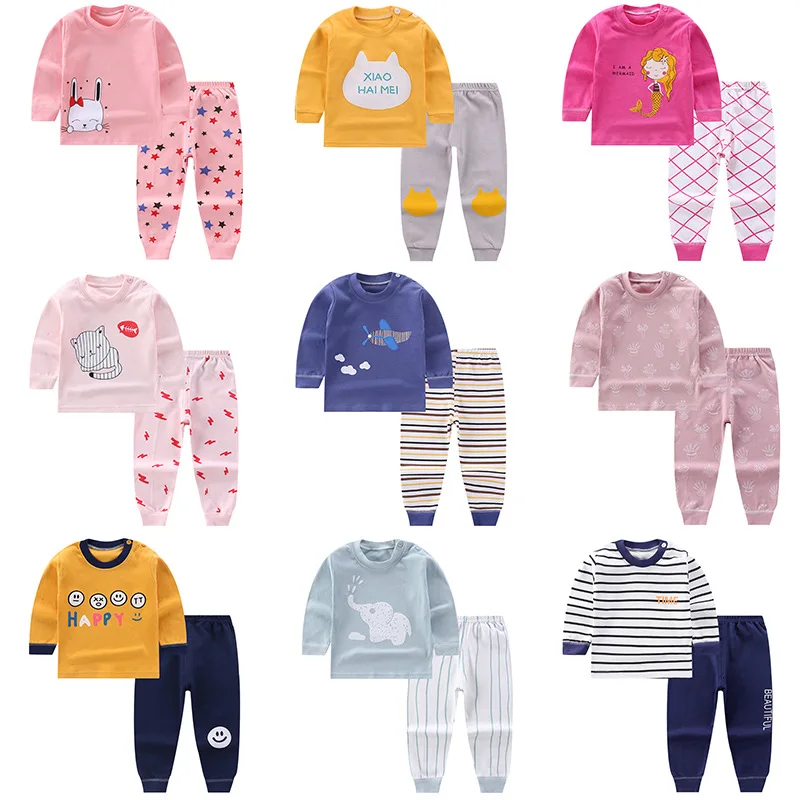 cute pajama sets	 New Little Kids Boys Clothes Pajamas Top+Pant 2pcs Pyjamas Suits Baby Girl Sets Toddler Sleepwear Children's Clothing Nightwear pajama sets button up	