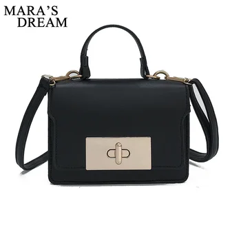 

Mara's Dream 2020 Spring New Women's New Diagonal Oil Leather Twist Lock Mini Handbag Wild Solid Color Shoulder Bag