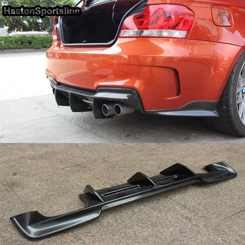 E82 1M Coupe губа диффузора заднего бампера из углеродного волокна для BMW 2011 ~