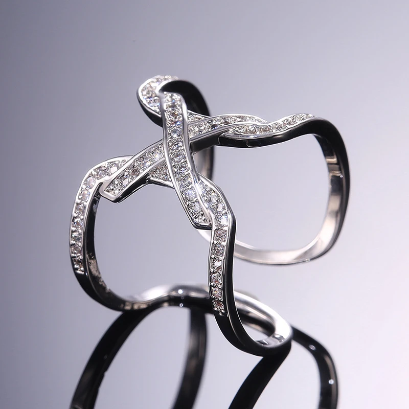 Стильные женские открытые кольца в форме Креста X подарки на годовщину полые