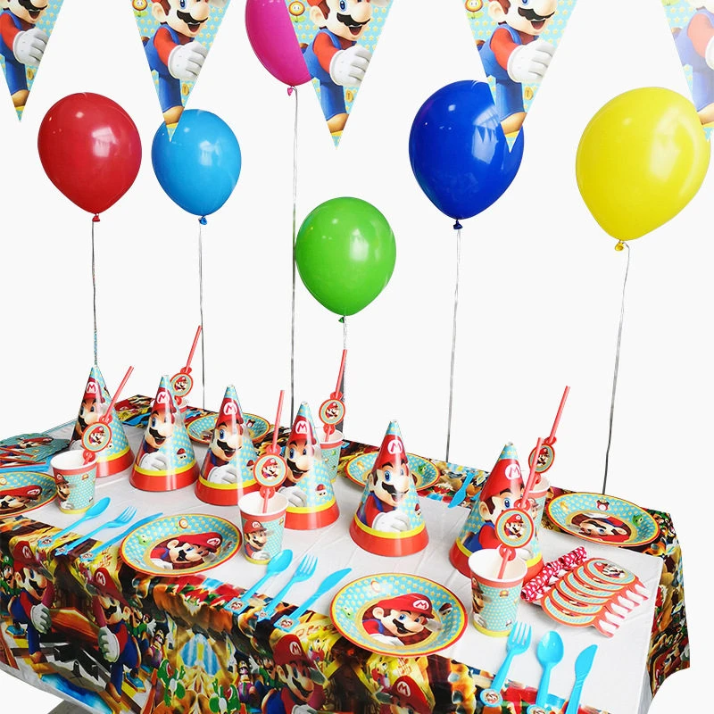Vaisselle Jetable De Theme Super Mario Bros Ensemble D Assiettes Banderole Serviettes De Table Decoration De Maison Fete D Anniversaire De Noel Pour Enfants Garcons Et Filles Aliexpress