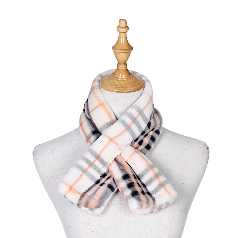 

2019 autumn and winter cross scarf neck tie neck comfortable warm match color grid soft scarf