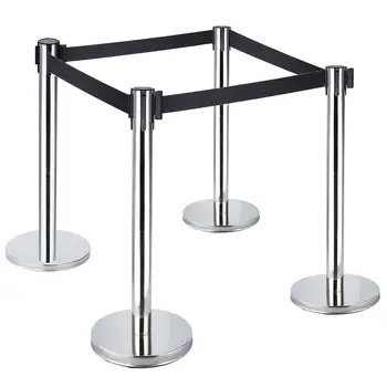 

Honhill 4pcs Business Crowd Control Barrier Queue Security Posts Crowd Control Stanchions Barriers With Adjustable Belt