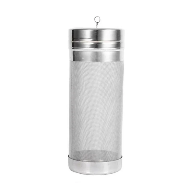 4 Sizes Stainless Steel Homemade Brew Beer Hop Mesh Filter Strainer with Hook Beer Brewing Hop Spider Mesh Filter Strainer 7x18cm