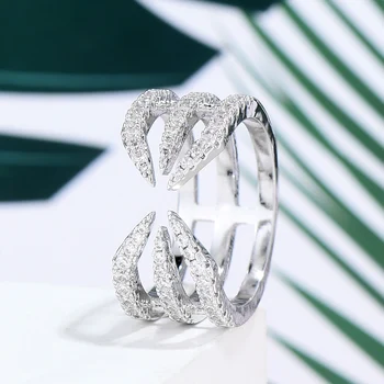 

GODKI Luxury Eagle Claw Braided Chic Rings for Women Wedding Cubic Zircon Europe Bride Dubai Accessories Finger Ring Jewelry