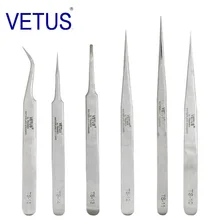 Промышленные антистатические пинцеты VETUS TS серии из нержавеющей стали, инструменты для ремонта часовщика с защитной этикеткой Промышленные антистатические пинцеты VETUS TS серии из нержавеющей стали, инструменты для ремонта часовщика с защитной этикеткой